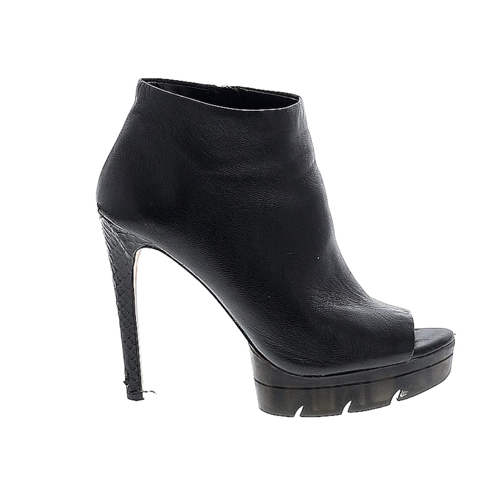 BCBGMAXAZRIA peep toe ankle boot heels - Black, size 8 1/2